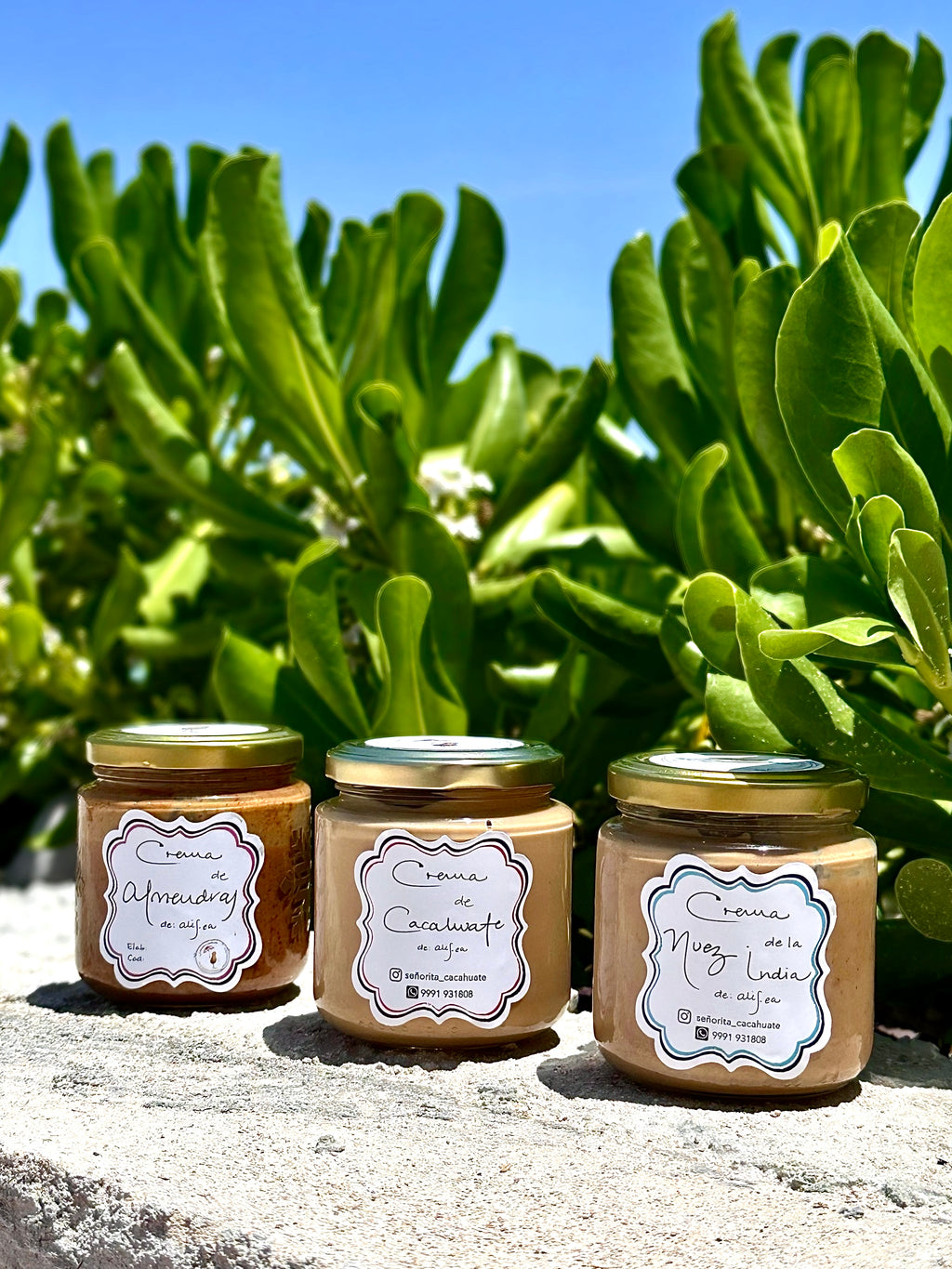 Trio de Cremas de Cacahuate, Almendra y Nuez de la India